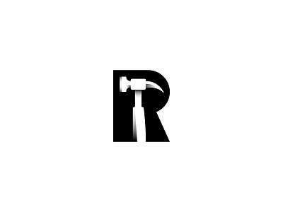 R Hammer abstract branding building carpenter construction hammer letter logo logodesign logotype minimal vector woodworking