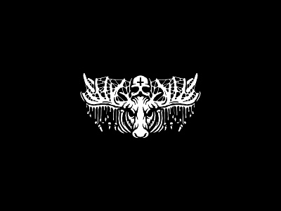 Moose Totem logo blackmetal dead death death metal deathmetal hard rock heavymetal illustration logo logodesign logotype moose skull totems vector
