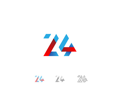 24 logo 24 2d abstract branding design digital icon letter logo logodesign minimal number triangle vector