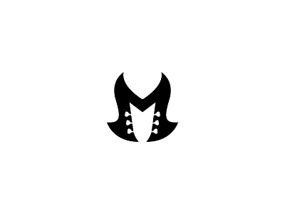 M guitar logo branding design guitar hardrock icon illustration logo logodesign logotype m metal minimal rock vector