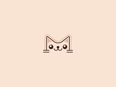 M Cat logo branding cat cute design icon illustration kawaii letter logo logodesign logotype m minimal pet vector