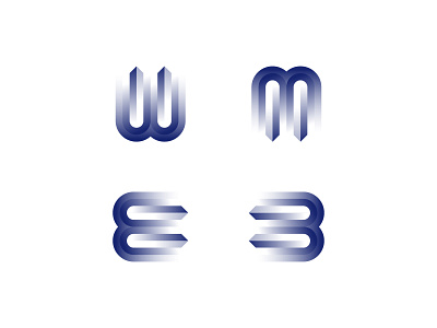 Abstract B, E, M or W logo