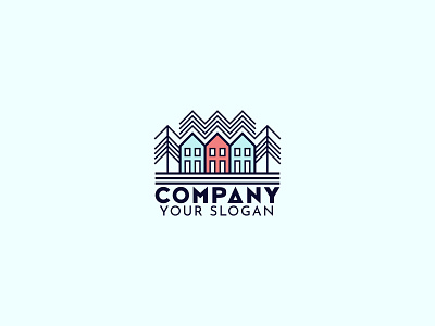 Scandinavian Townhouses architecture branding design house icon logo logodesign logotype minimal vector