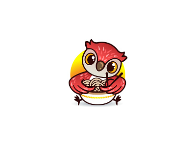 Owl Noodles branding design illustration logo logodesign logotype minimal noodles owl vector