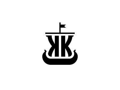 Knarr KK logo branding design icon kk knarr logo logodesign logotype minimal ship vector viking