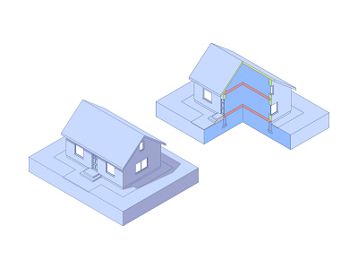 Simplified House Illustration 3d architecture design house illustration isometry vector