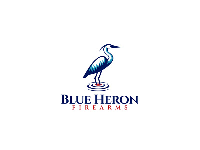 Blue Heron Firearms bird branding design heron icon illustration logo logodesign logotype minimal vector