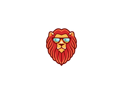 Lion in sunglasses branding design icon illustration lion logo logodesign mascot minimal vector
