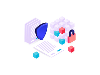 Data protection illustration design graphic design illustration isometric isometry ui vector