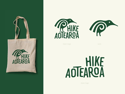 Hike Aotearoa branding design hiking icon illustration kiwi logo logodesign logotype minimal vector