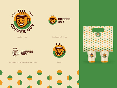 Coffee Guy logo branding coffee design guy icon illustration logo logodesign logotype mascot vector