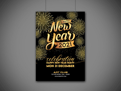 Happy New Year design flyer happy new year 2021 illustration minimal new year poster