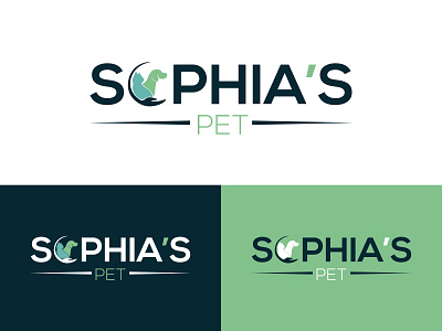 SOPHIA’S PET LOGO DESIGN branding design graphic design illustration logo logo design minimal pet logo sophias pet logo design
