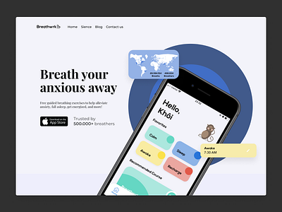 Landing Page: Breathwrk dailyui design flat landingpage minimal web webdesign