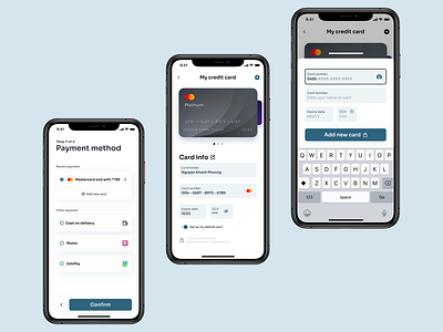 Credit card check-out design minimal mobile ui