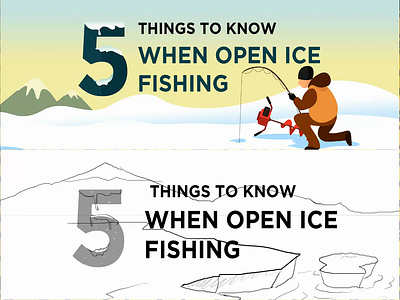 Things to know when open Ice fishing : Infographics animation aquarelle branding brushes character design design draft draw drawing fishing graphic design icefishing icons illustration infographic pencil sketch style ui visual identity