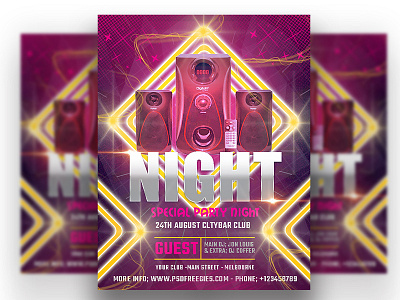Night Party Flyer Design Template business flyer design design flyer flyer design flyer templates night night party night party flyer party template