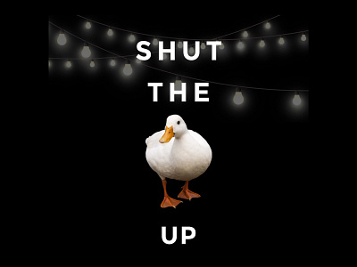 shut the duck up design icon illustration typography