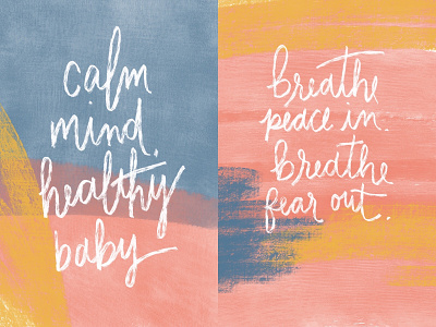 Birth Affirmations affirmation blue hand lettering pink procreate watercolor yellow