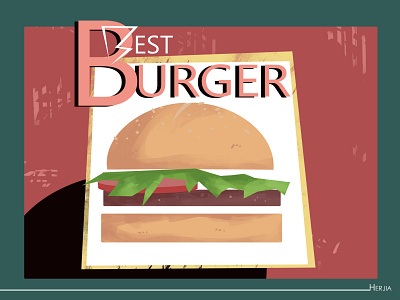 Burger affiche burger concept art design hamburger illustration logo photoshop