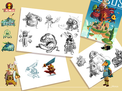 recherches et croquis affiche concept art croquis design illustration jeuxvideo logo photoshop