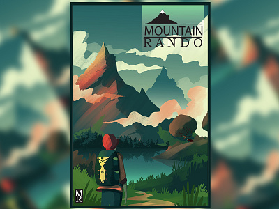 affiche mountain rando branding concept art design icon illustration logo photoshop vector