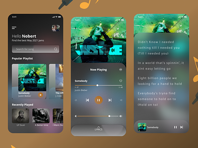 Music Player app design mobile ui ux
