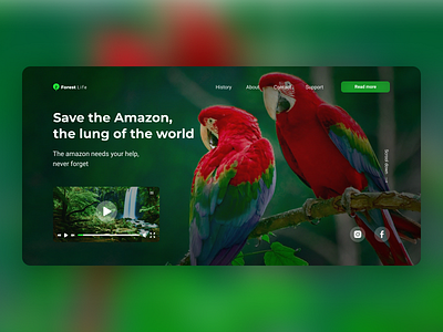 Save the amazonia app art design flat minimal typography ui ux web website