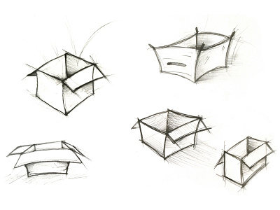 sketch box box design icons pencil sketch