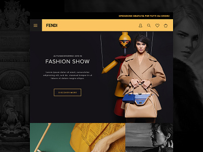 Fendi redesign modular content - Tablet version fashion fendi online store responsive shop tablet website