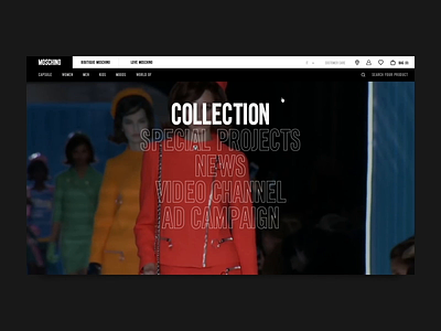 Moschino World Of animation art direction ecommerce fashion interaction design layout moschino shop website