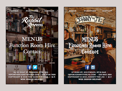 The Rabbit Rooms & Johnny the Jig - Mobile bar p22 franklin caslon professor minty restaurant typography ui ux web website
