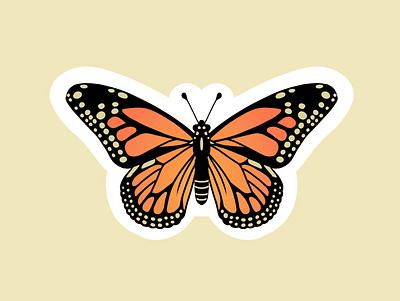 Monarch Butterfly Illustration butterfly flat illustration sticker sticker design stickers