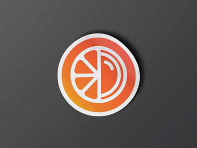 Orange Lense Logo Sticker