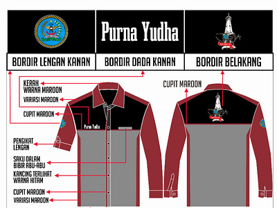 Desain Kemeja Purna Yudha corel draw product design vector