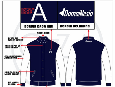 Domainesia Varsity Jacket branding corel draw design jacket product design varsity vector