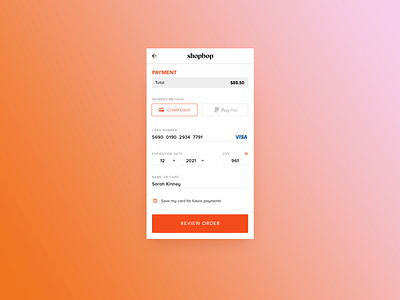 Daily UI #002 checkout payment ui