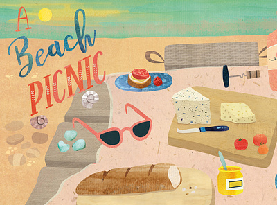 A Beach Picnic beach beach illustration cookbook cookbook illustration food food illustration handlettering nautical picnic summer they draw and cook