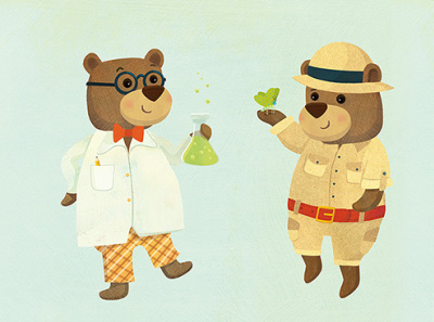 Bear Scientists for Lovely Mo Wooden Toys childrens book illustration childrens books childrens illustration education illustration kidlitart kids books whimsical