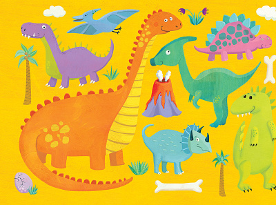 Dinosaur jigsaw puzzle childrens book illustration childrens books childrens illustration dinos illustration kidlitart kids books whimsical