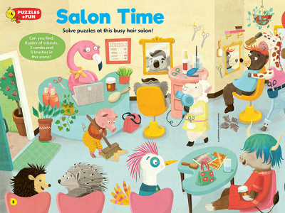 Salon Time - puzzle page in Chirp magazine