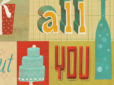 All about you birthday card greeting card greeting card design greeting card illustration hand lettering retro type stationery illustration