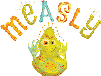 The Measly Virus - Cover childrens book illustration childrens illustration kids books kids health monster