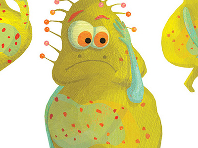 Measly Virus Character childrens book illustration childrens illustration kids books kids health monster