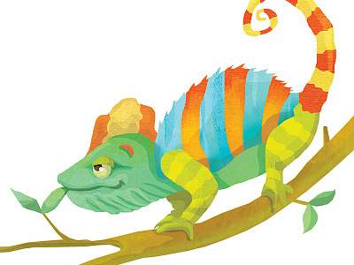 Rainbow Chameleon spot illustration animal art animal illustration chameleon childrens books colour educational icon kidlitart lizard spot art spot illustration technicolour