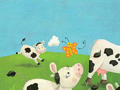 Cow mamas and babies animals baby animals childrensbook childrensbookillustration childrensillustration cows farm illustration kidlitart rural whimsical