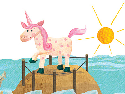 Unicorns to set free beach childhood childrensbook childrensbookillustration childrensillustration illustration kidlitart unicorn whimsical