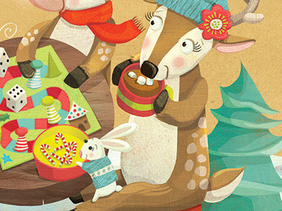 Reindeer Games Jolly Hollydays childrens book illustration childrens books christmas christmas illustration holiday reindeer illustration