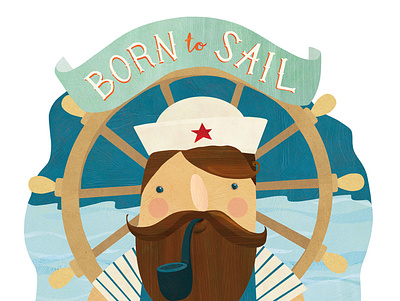 Born to Sail handlettering nautica nautical ocean sailing sailor sea tattoos wall art