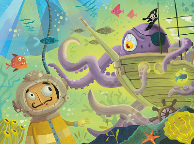 Haunting Octomonster animal illustration childrens book illustration childrens books childrens illustration illustration kidlitart kids books spooky undersea whimsical